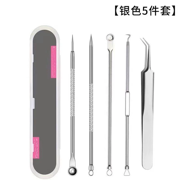 4 acne needles + slanted acne clip + plastic box
