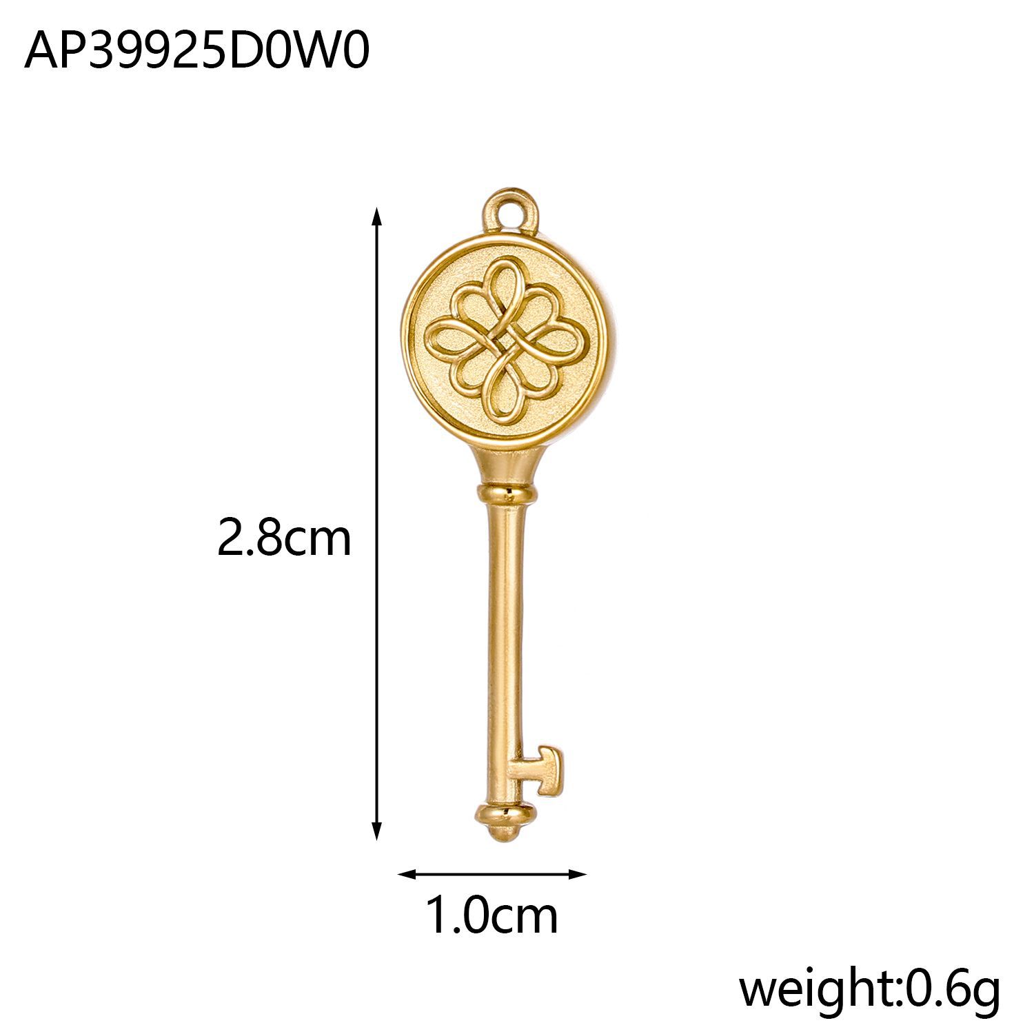 1g Weight Pendant Jewelry Making Type DIY Ornament Accessories Classification 1 Piece Quantity 304 Stainless Steel Material Key Pattern All Seasons Season Inlay Design Vacation, Classic Style Style 1 Piece 304 Stainless Steel Key Pendant 3