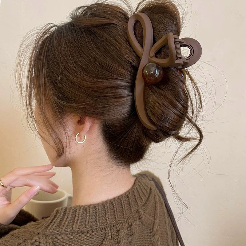 5 # 【Café esmerilado】 Clip de agarre grande con cuentas 13cm