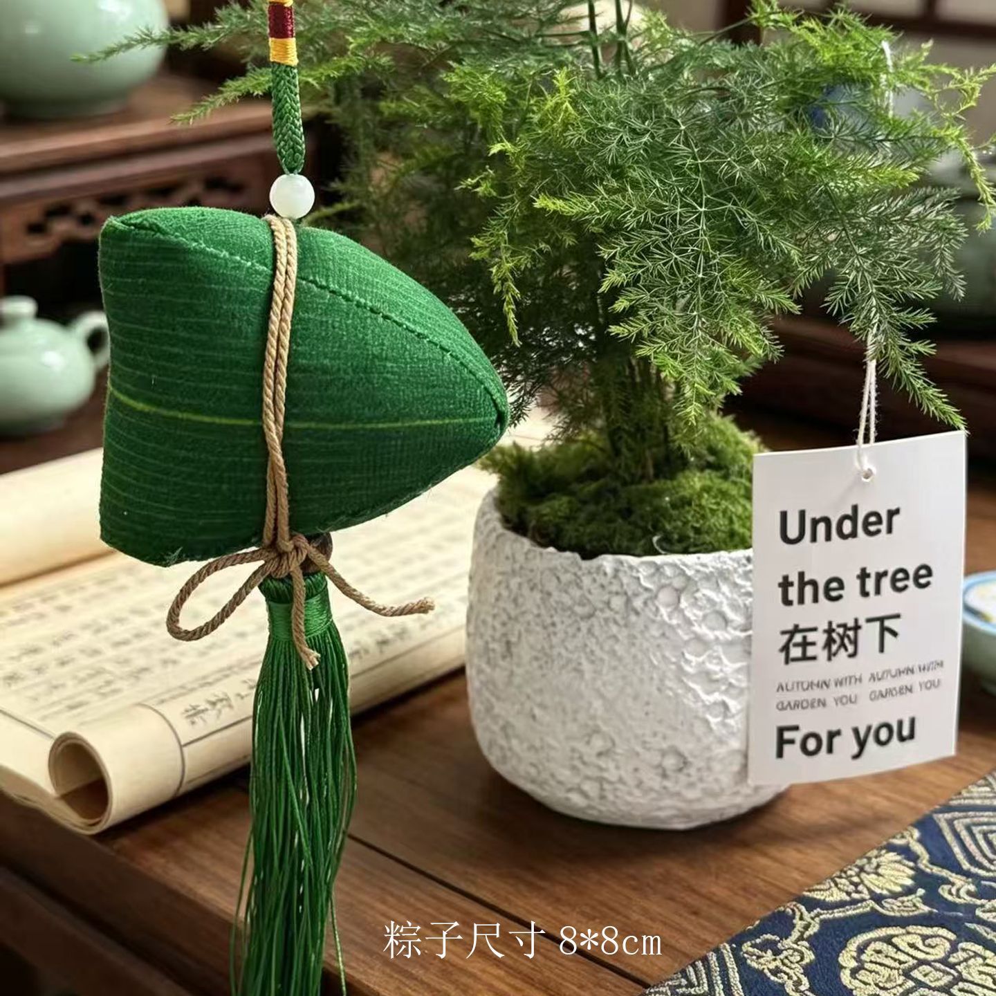 Boat Boat Colgante Fu Bao material DIY colorido bolsillo de arroz de moxa envasado ramo de flores colgantes de decoración de la puerta