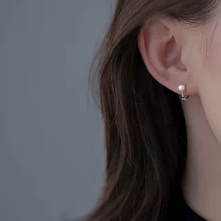 925纯银耳扣女2026新款仿珍珠耳环睡觉免摘养耳洞耳钉耳饰