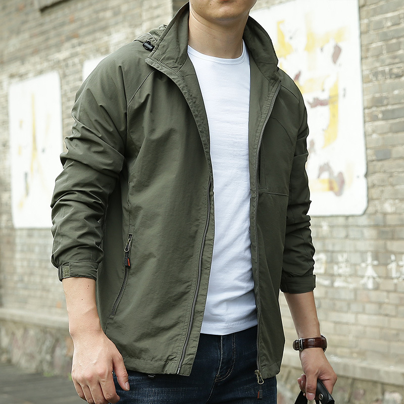 Cross-Border Aliexpress Wish Amazon Men's Single Jacket Jacket Outdoor Jacket Plus Size Windbreaker Mountaineering Jacket Cross-Border Aliexpress Wish Amazon Men's Single Jacket Jacket Outdoor Jacket Plus Size Windbreaker Mountaineering Jacket