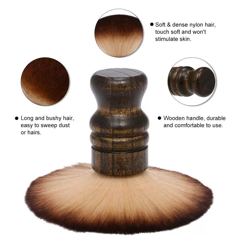 Парикмахерская Разбитые Волосы Санилон Мягкая Волосовая Рукоятка Древесная Рукоятка Парикмахерская Инструмент Для Очистки Шея Щетка