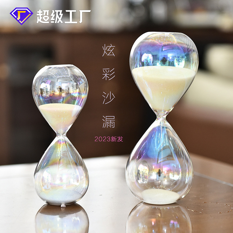 Nordic Home Colorful Glass Hourglass Timer Creative Gift Home Decor Spectrum Hourglass Factory Wholesale
