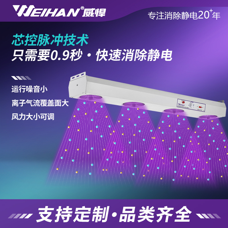 威悍WH-5804悬挂式四头离子风机工业静电消除器多头除尘设备