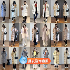 冬季新款十三行高端白鸭绒羽绒服长款过膝面包服外套女装批发货源