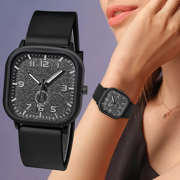 Cross-border retro watch with Roman numerals, unisex, simple leather strap, forest-themed, college style, live-streaming, silicone quartz watch