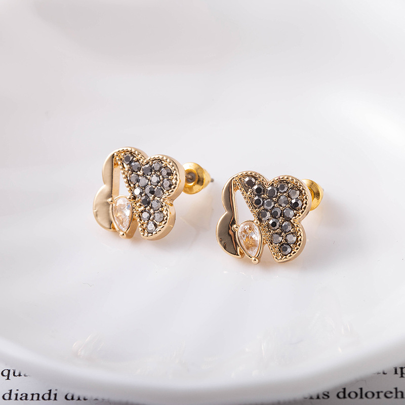 Zircon Fashion Four-leaf Clover Earrings display picture 4