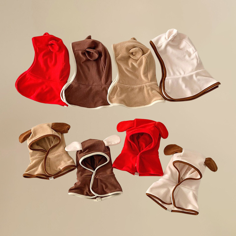Sombreros para bebés más gruesos otoño y invierno baby buzzer unido calentamiento para niños gorras para orejas para niños y niñas collar