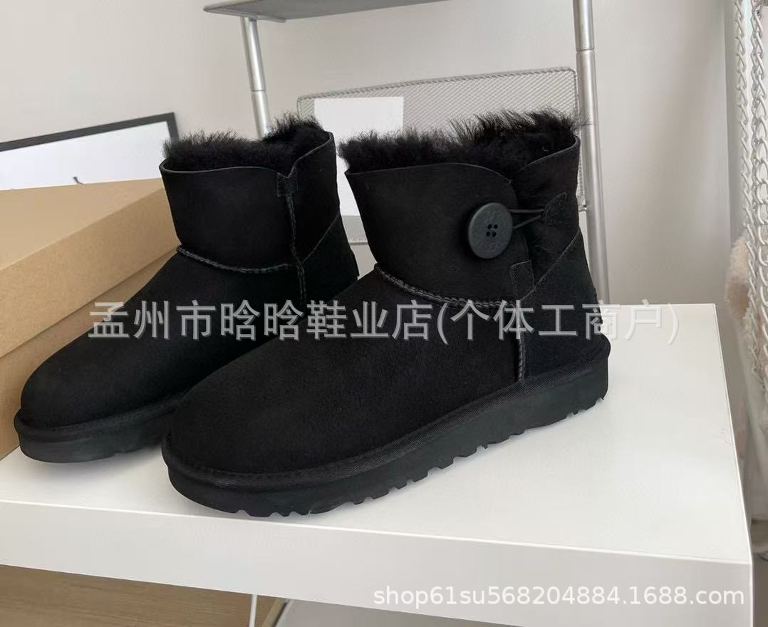 Sangpo botas de nieve de cabra de mujer un nuevo clásico de tubo largo con terciopelo grueso y calentamiento con zapatos de algodón