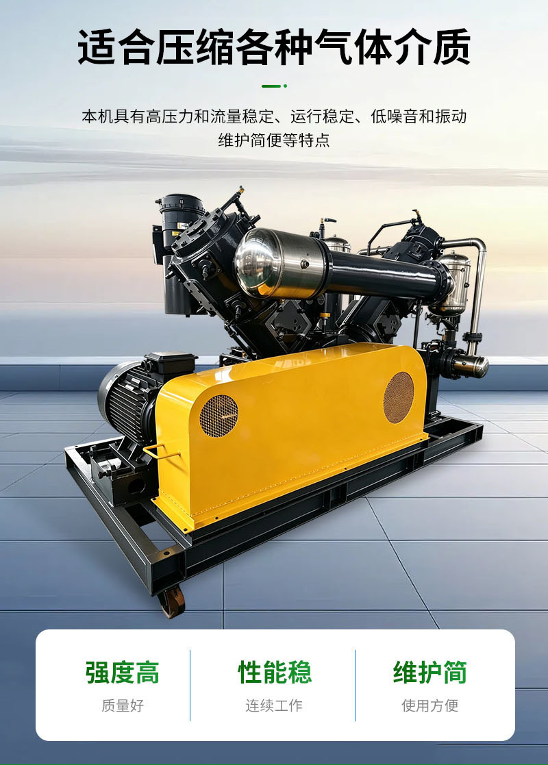 PET bottle blowing oil-free high-pressure piston compressor, food and beverage bottle continuous operation high-pressure blowing air compressor