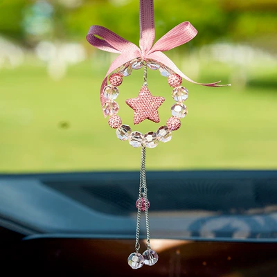car interior decoration pendant — Car hanging - pink-five-pointed-star