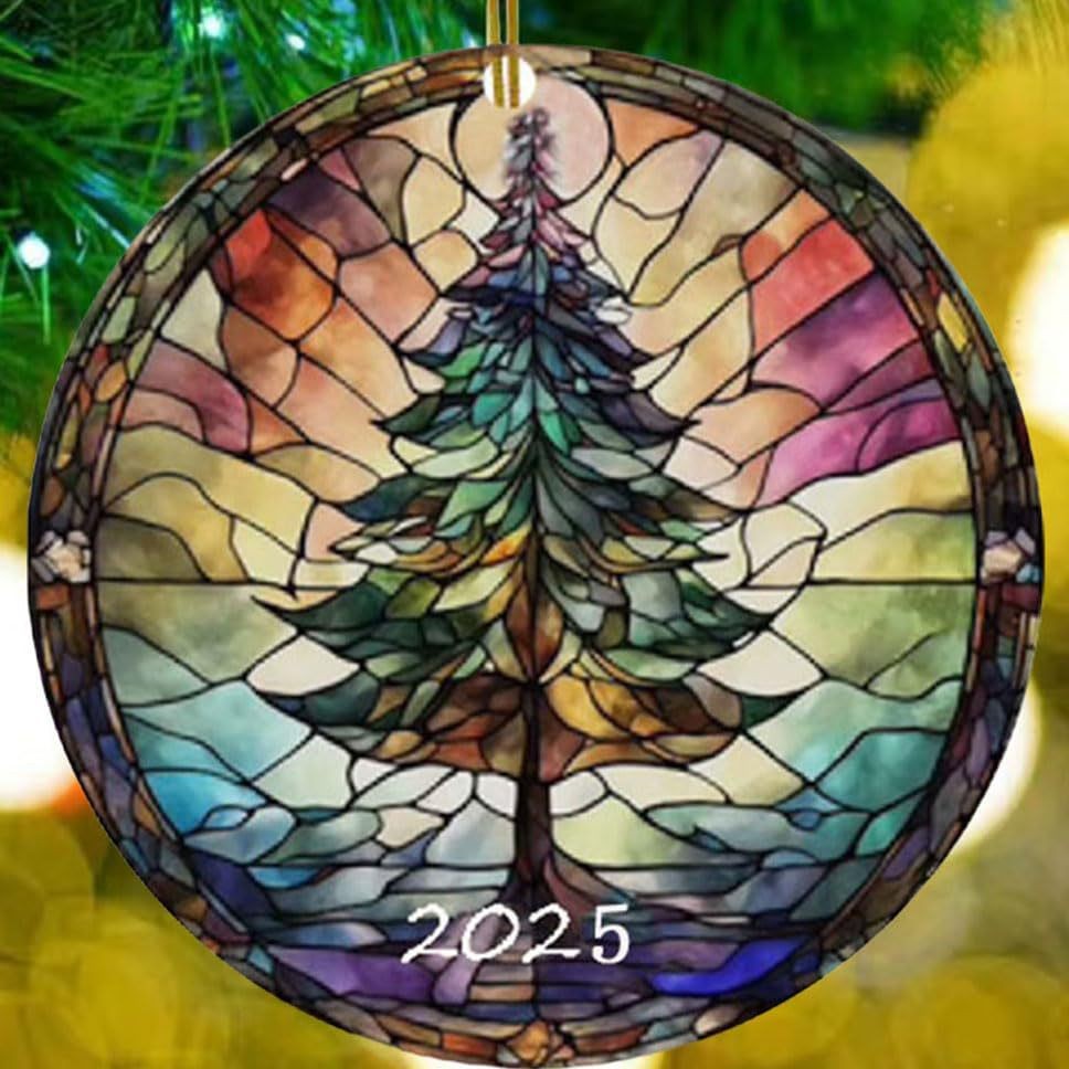 Transfronterizos nuevos colgantes acrílicos planos 2D creativos de Navidad colgantes de decoración del árbol de Navidad 2025 image 2