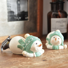 外贸新品乡村趣味田园可爱滑雪小雪人滑雪场游客纪念品