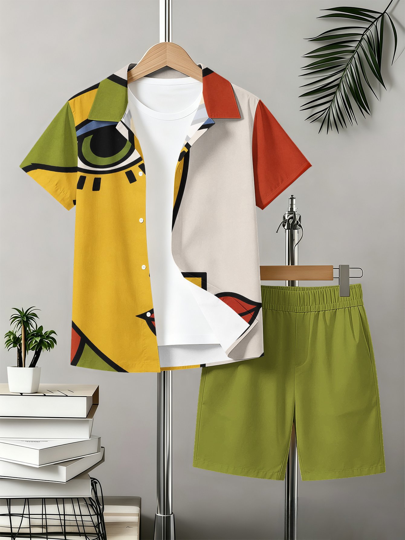 Sommer Set Mit Hemd Und Shorts Für Jungen Mit Totem-muster_voghion.com