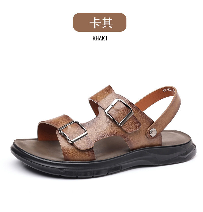 Dép sandal nam quai ngang hở ngón đế mềm hai kiểu mang, đi biển và dạo phố — CS2316 màu kaki, CS2316 màu nâu, CS2316 màu đen chi tiết 21
