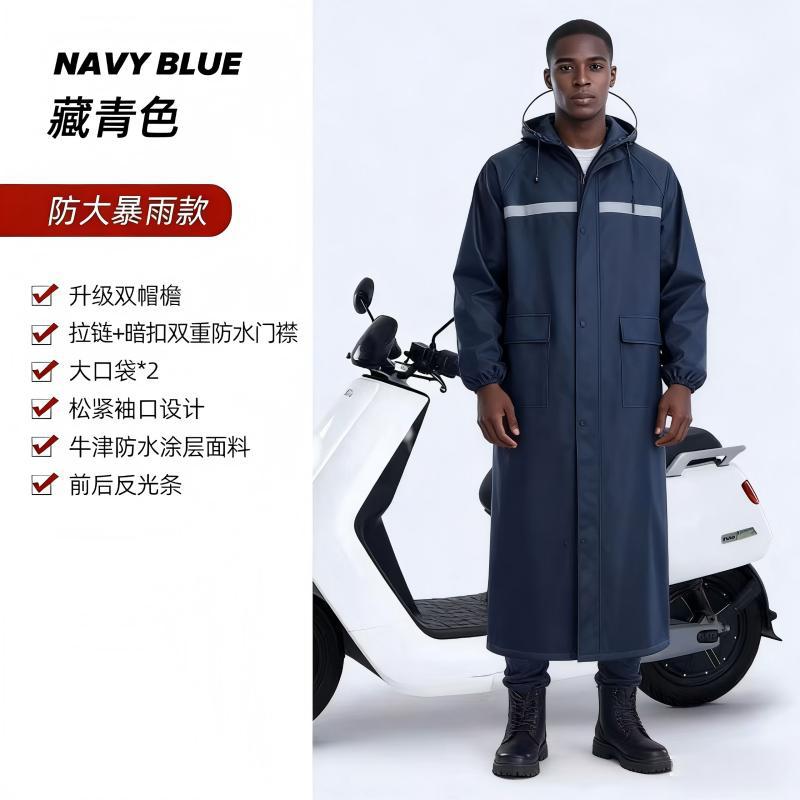 Impermeable Largo Enterizo para Adultos, Tela Oxford y PVC, Reutilizable y Engrosado, para Ciclismo y Senderismo