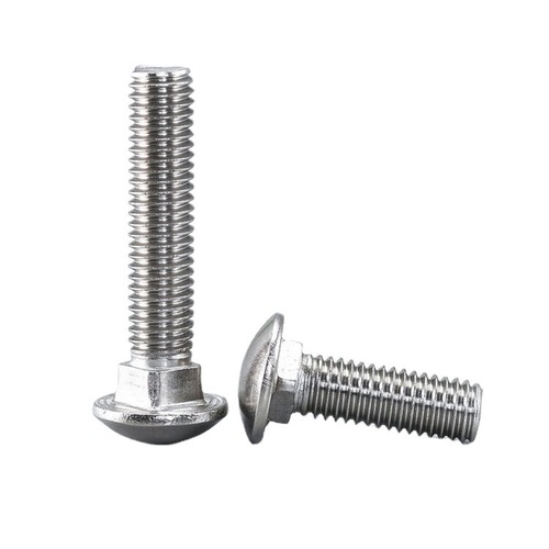 304 stainless steel small head carriage screw bolt GB12 semi-circle square neck screw shelf screw flat head M6M8M10