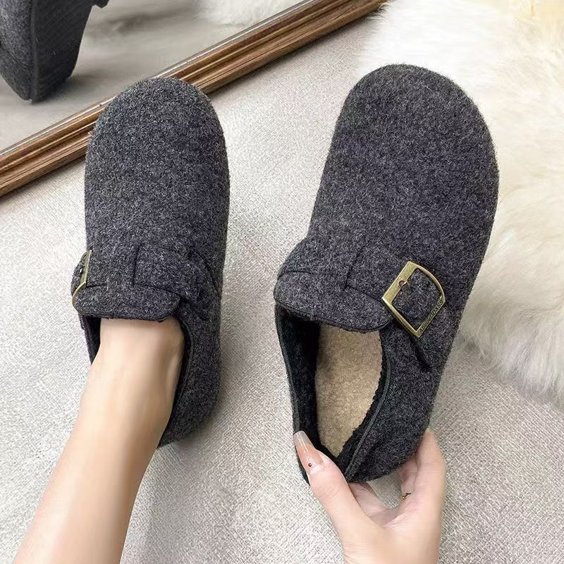 Retro Felt Fleece-Lined Birkenstock Shoes for Women 2025 Autumn and Winter Slip-On Fleece-Lined Warm Woolen Soft-Soled Loafers Cotton Shoes Retro Felt Fleece-Lined Birkenstock Shoes for Women 2025 Autumn and Winter Slip-On Fleece-Lined Warm Woolen Soft-Soled Loafers Cotton Shoes