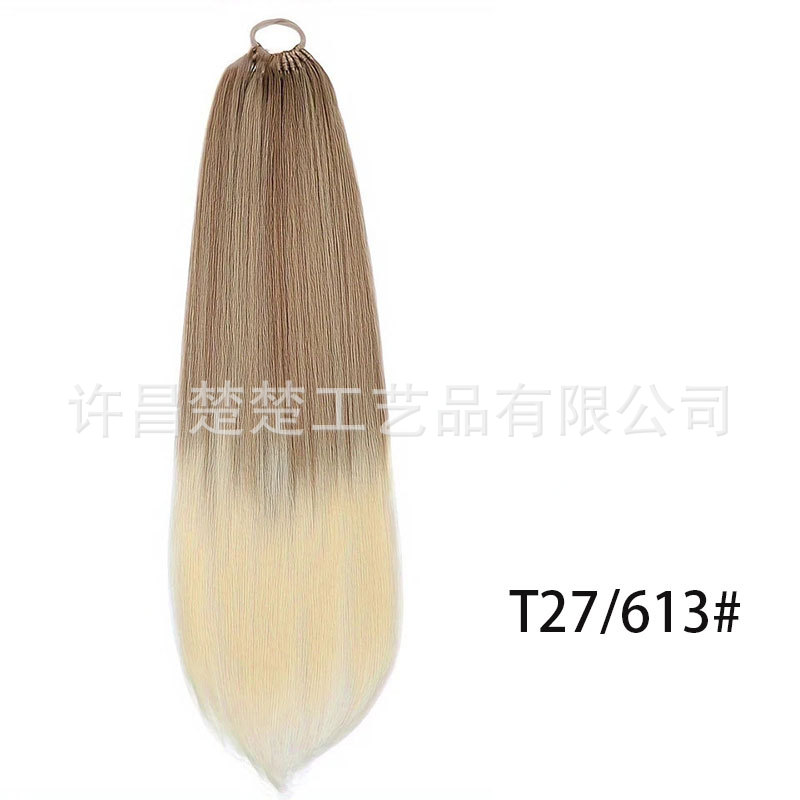 Comercio exterior transfronterizo peluca europea y americana cola de caballo pelo largo y liso cola de caballo sintética extensión de cabello cola de caballo de mujer trenzas falsas al por mayor