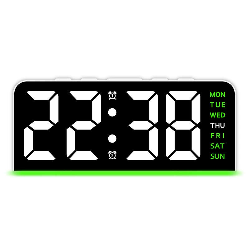 跨境创新LED大字数字钟光环灯日期桌面钟多功能数字闹钟GH8033