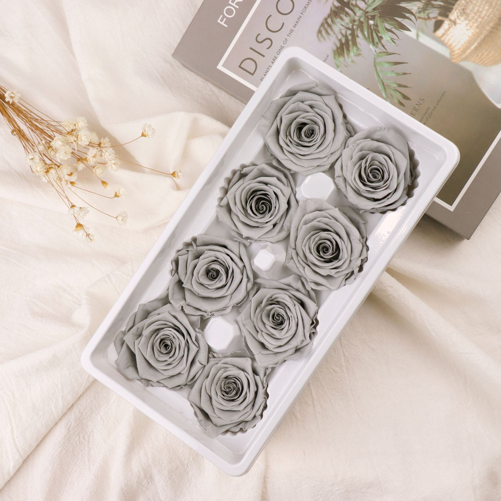 Clase A gris claro 4-5cm-8 flores/caja