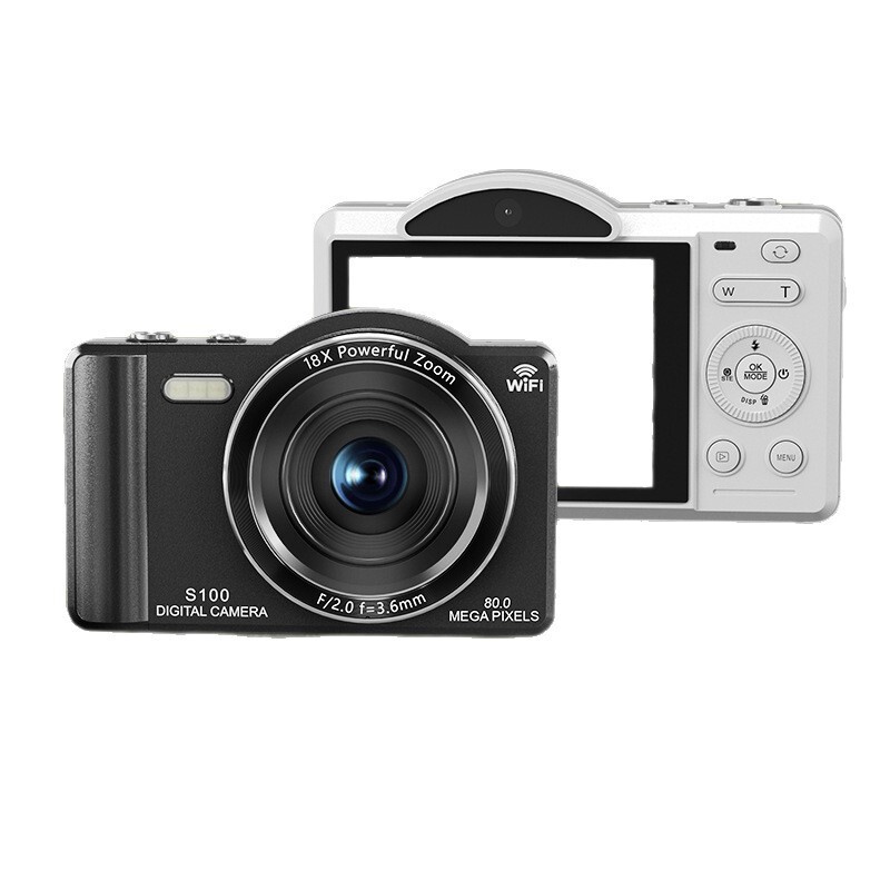 Cross-Border 80 Million Pixel Wifi 5K High-Definition Ccd Digital Camera Dual-Camera Vlog Selfie Student Camera