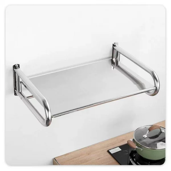 Microwave Oven Rack Wall-Mounted Thickened Stainless Steel Kitchen Oven Rack Restaurant Wall-Mounted Microwave Oven Bracket Bracket