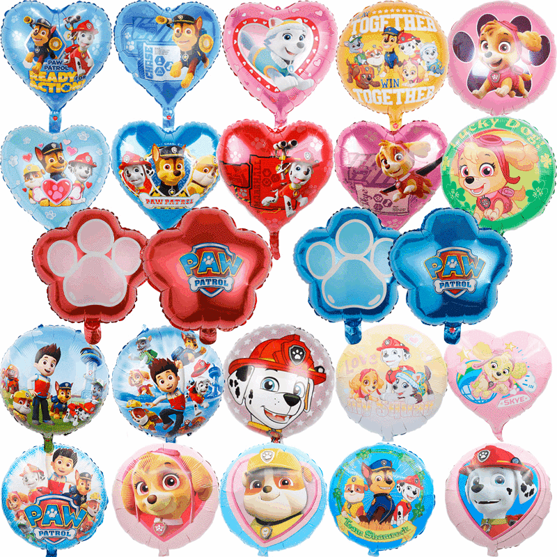 Foreign Trade Paw Patrol Aluminum Film Balloon 18inch Cartoon Paw Patrol Small Gravel Archie Tiantian Balloon Wholesale
