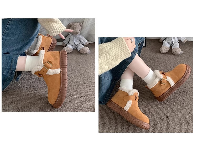 Warm Women's Winter Ankle Boots With Plush Lining And Thick Sole_voghion.com