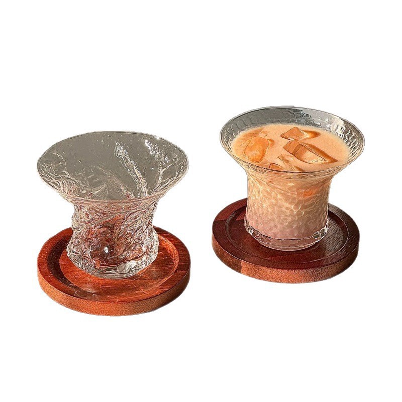 Taza de café americana transparente y delgada, taza de agua de vidrio invertido, taza de café latte, taza de jugo de alto valor de cara