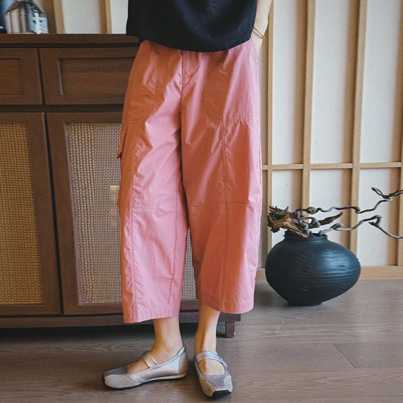 Sutin 100% Long-Staple Cotton Lightweight Casual Pants for Women 2026 Summer New Casual Loose-Fitting Cropped Balloon Pants