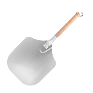 Baking Tools Detachable Handle Spiral Pattern 12inch Pizza Spatula Cheese Aluminum Transfer Wooden Handle