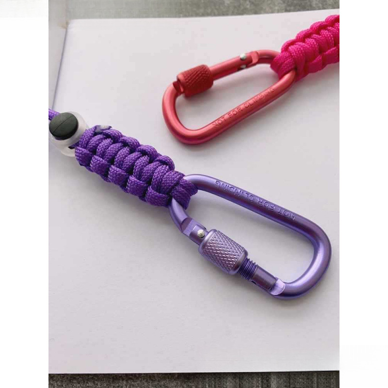 Paracord Braided Water Bottle Buckle Metal Hook Portable Beverage Lanyard Mountaineering Backpack Key Lock Quick Release Buckle Edc