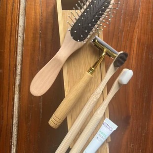Hotel and B&B Ultra-Fine Bamboo Toothbrush Wooden Comb with Engraving Wooden Knife Guest Room Disposable Supplies Set