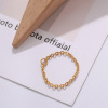 Chain, golden ring, fashionable jewelry, European style, pink gold, wholesale, on index finger