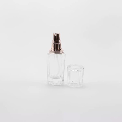 新しい厚い底の八角の瓶の高級なスキンケアのセットのガラスの瓶の100mlの乳液の瓶の50gのクリームの瓶の現物|undefined