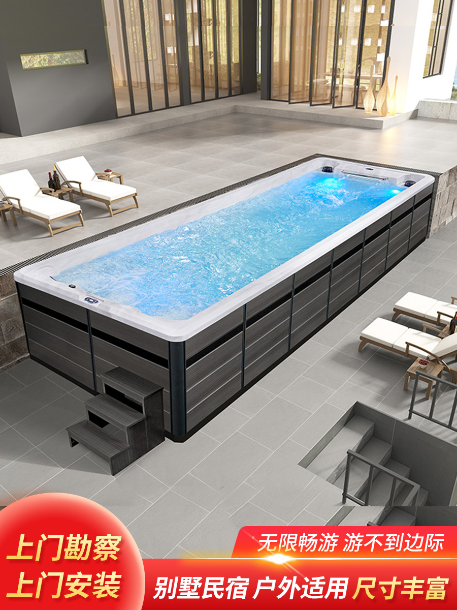 KERIKON 8m piscina infinita acrílica casa térmica piscina acabada piscina al aire libre piscina contra corriente