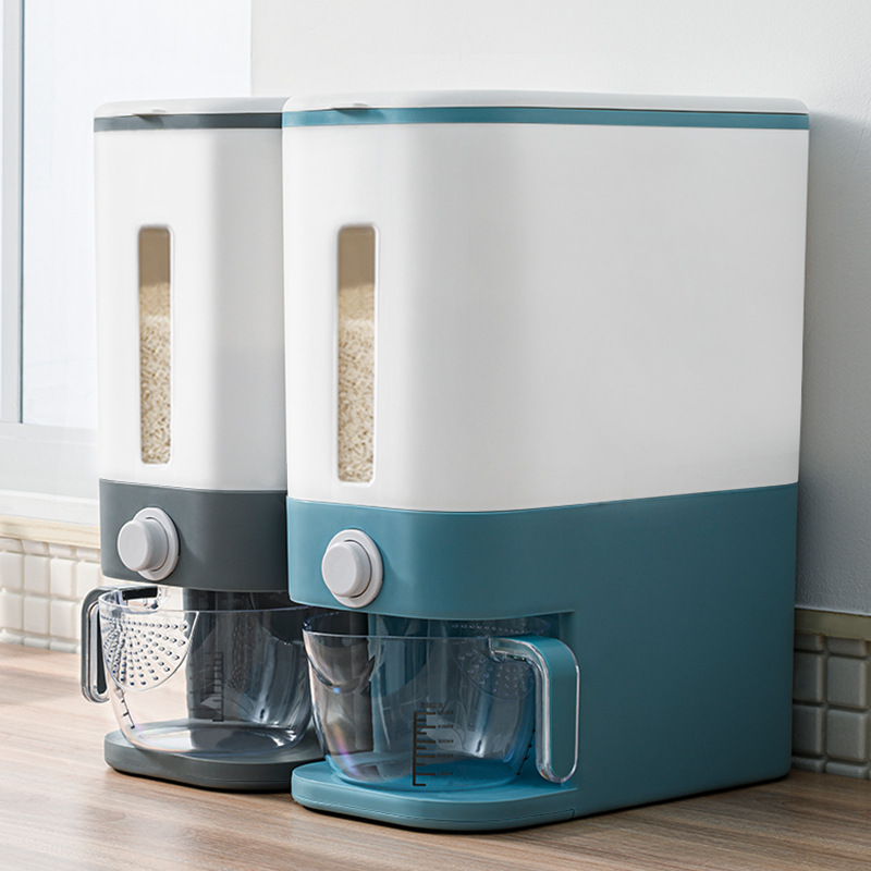 Home quantitative pressing rice bucket dustproof egg storage and organization box airtight moisture-proof pest-proof rice storage box