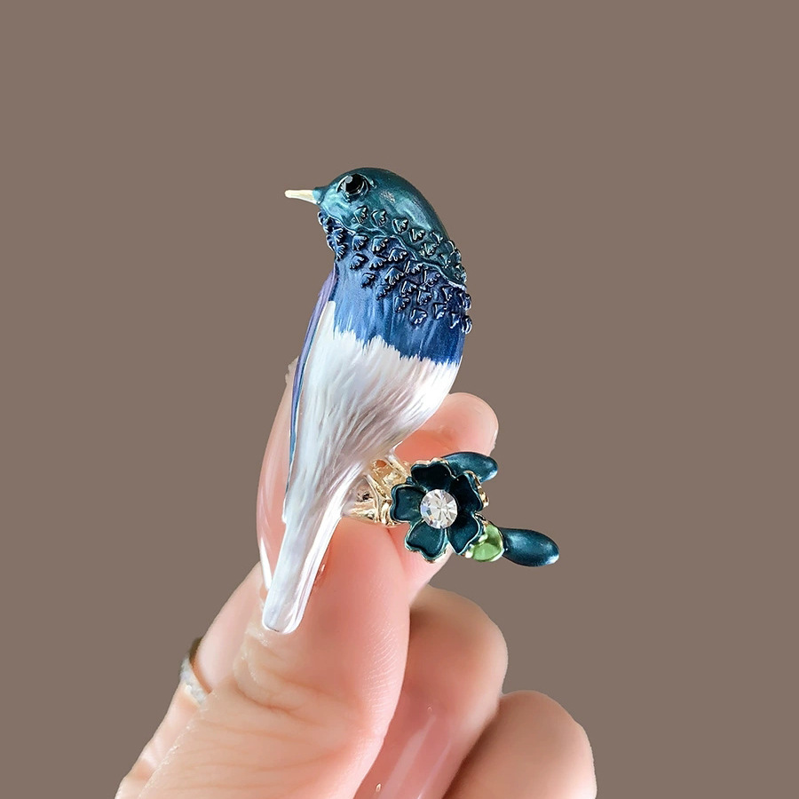 New Guofeng Magpie Brooch High-end Women's Enamel Bird Corsage Niche Design Sense Pin Jacket Accessories