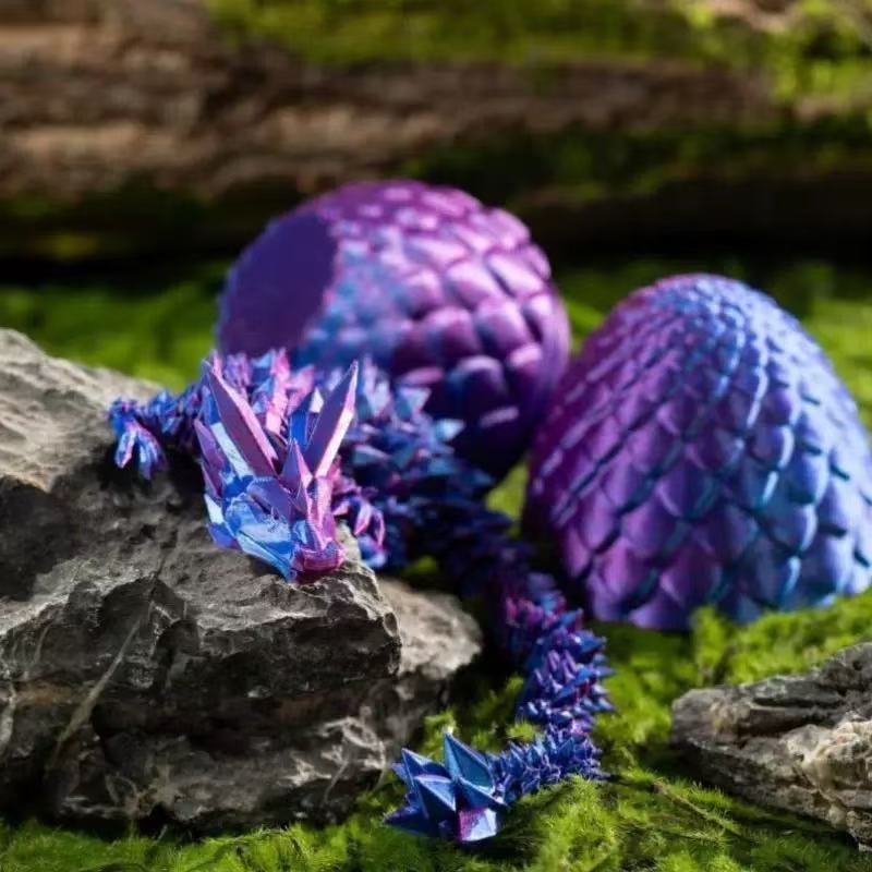 3D プリントドラゴンの卵クリスタルドラゴンセット宝石ドラゴン発光ドラゴン装飾モデル男の子のおもちゃナイトマーケット装飾品ドラゴン|undefined