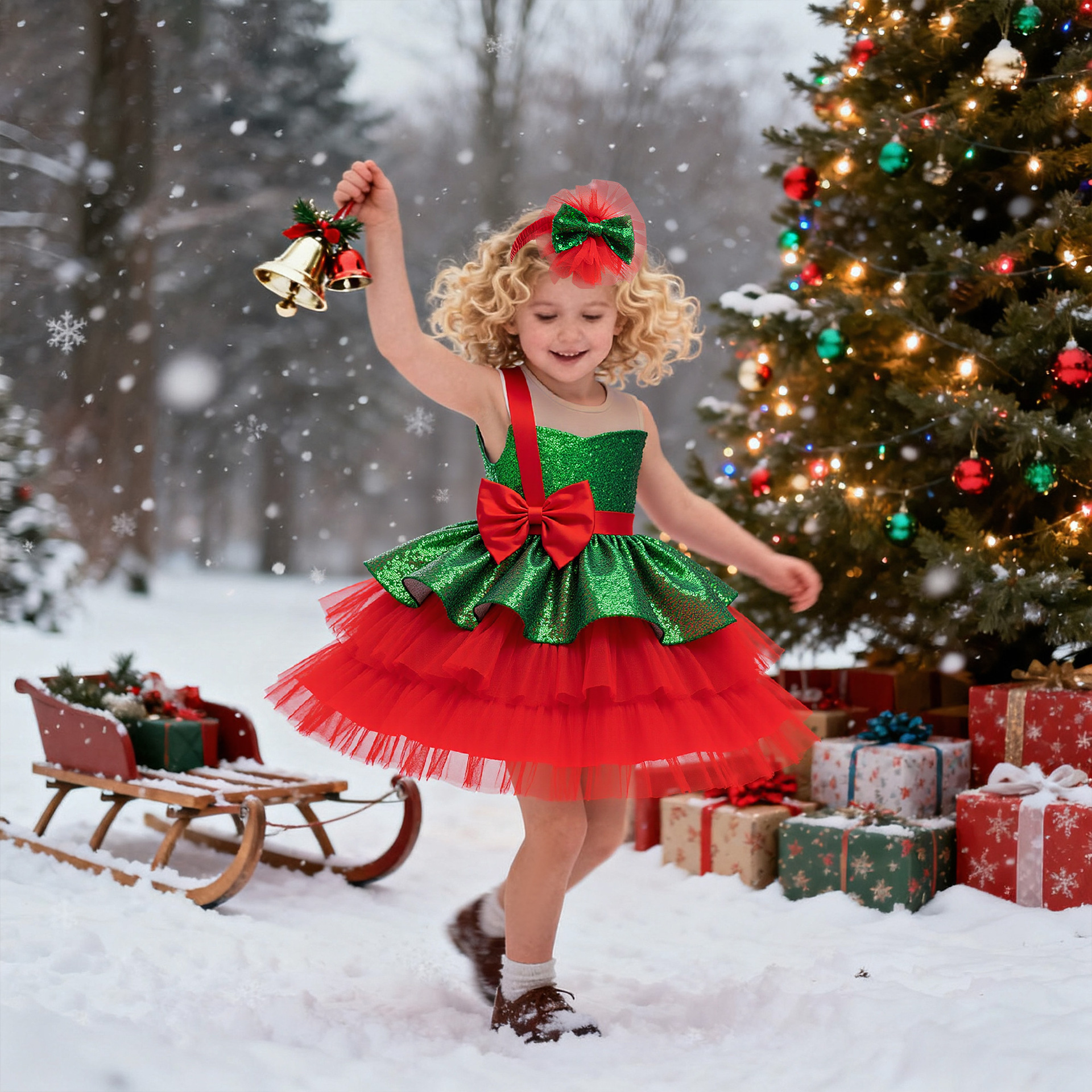 Europa y América vestidos de Navidad vestidos de niñas vestidos sin mangas vestidos de pañuelos vestidos de mallas vestidos de pastel vestidos de Navidad