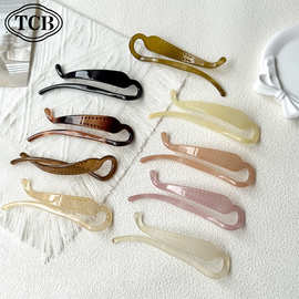 后脑勺发夹新款低马尾一字夹气质扭扭夹香蕉夹横夹盘发神器批发