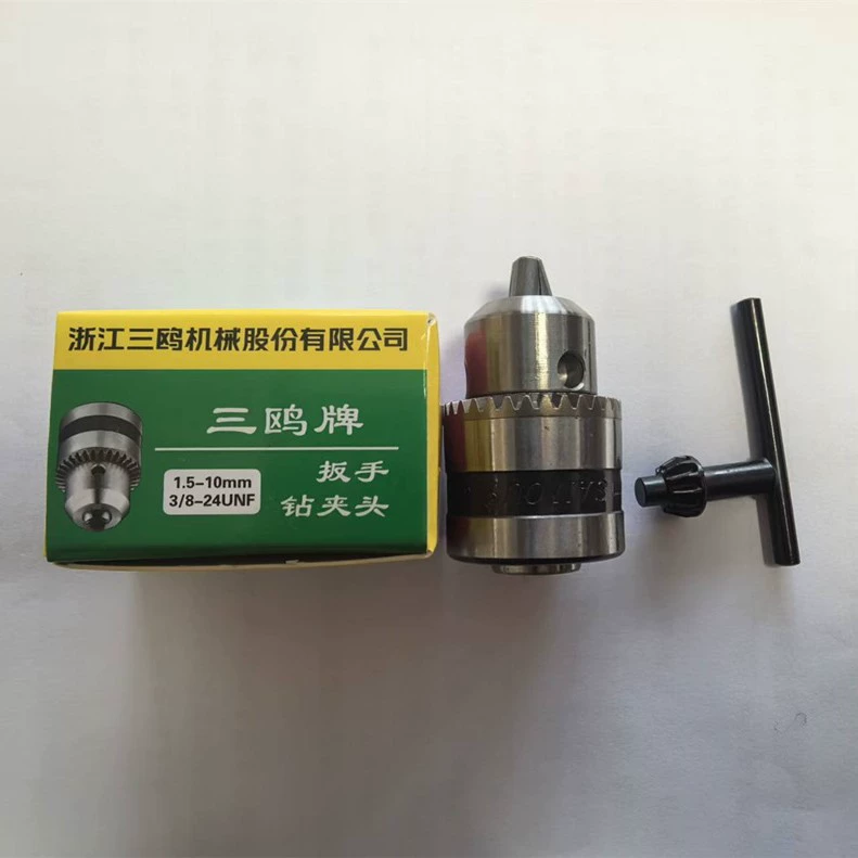 Профессиональная оптовая продажа Три чайки 10 мм сверлильный патрон 3/8-24unf гаечный ключ резьбовой сверлильный патрон 10A Железный патрон