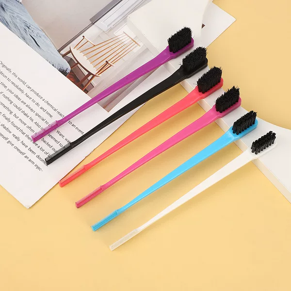Beauty tools plastic beauty double brush multi-purpose makeup brush eyebrow eyelash brush broken hair grooming brush toothbrush