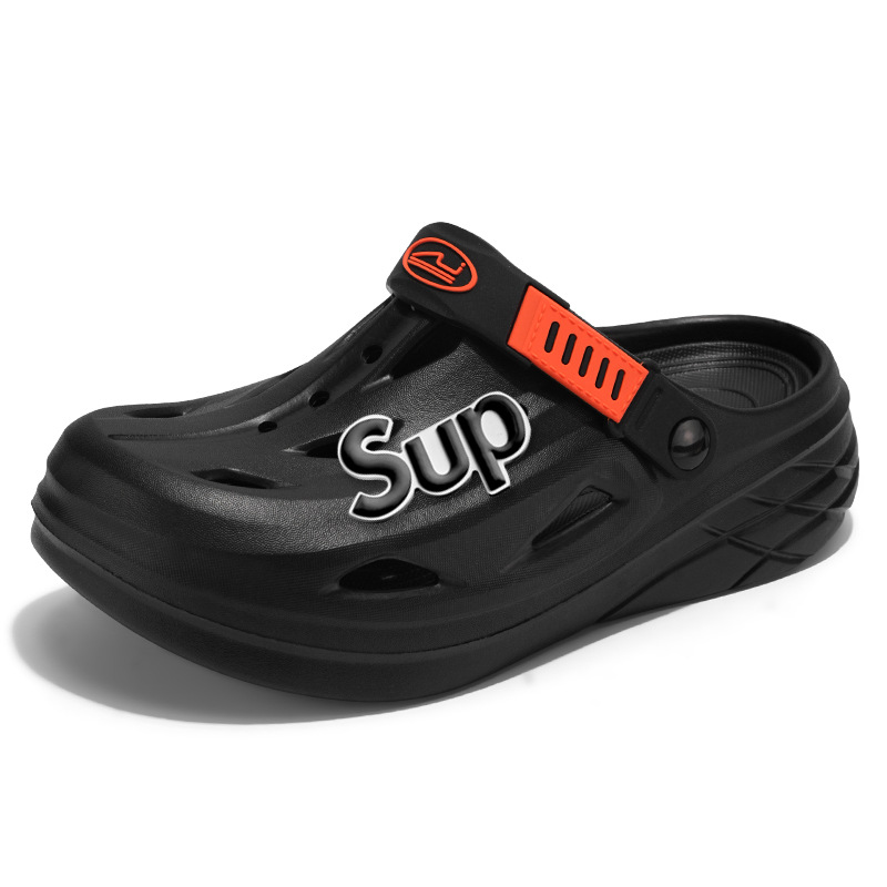 Pantuflas transfronterizas para hombres y mujeres, deportes de conducción, antideslizantes, Baotou, zapatos con agujeros de doble uso de plataforma de plataforma de arena de talla grande