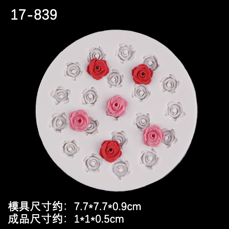 Mini Rosa flor de cerezo pastel de chocolate hornear molde de silicona cristal epoxi accesorios hechos a mano molde decorativo