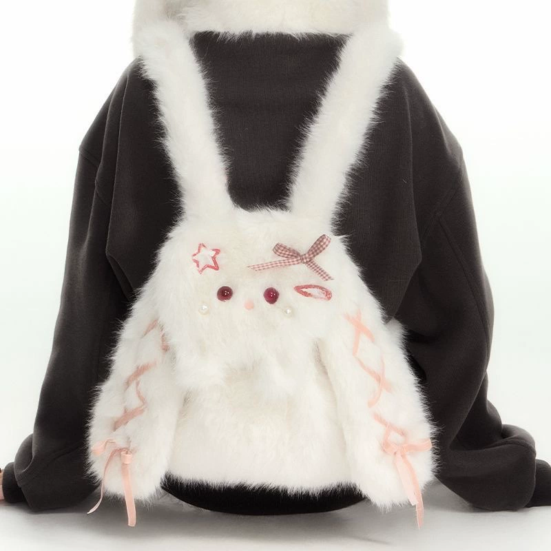 Japanese cute plush rabbit, backpack, bag, capacious cartoon doll for elementary school students