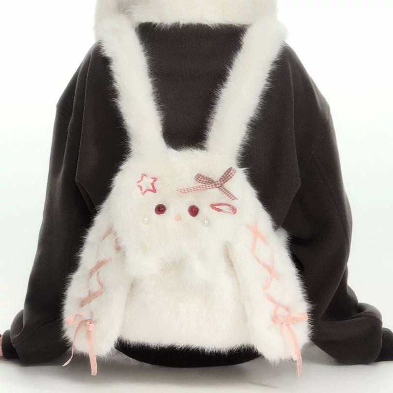 Japanese cute plush rabbit, backpack, bag, capacious cartoon doll for elementary school students
