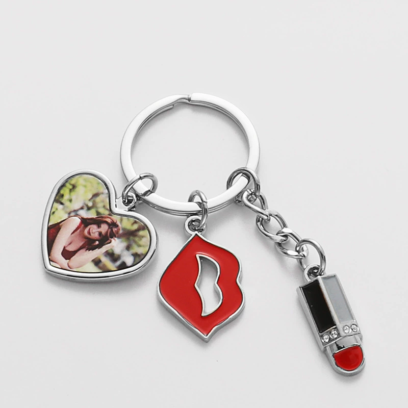 Hair accessory, lipstick, creative keychain heart shaped, wholesale